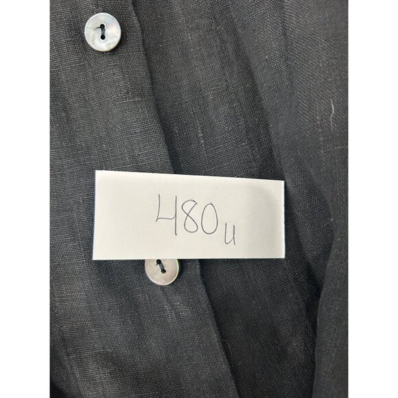Black Linen Button-Up Womens Shirt By Hot Cotton Marc Ware Sz 1X - Picture 9 of 9